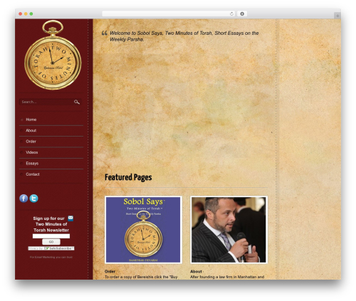 left WordPress website theme - sobolsays.com