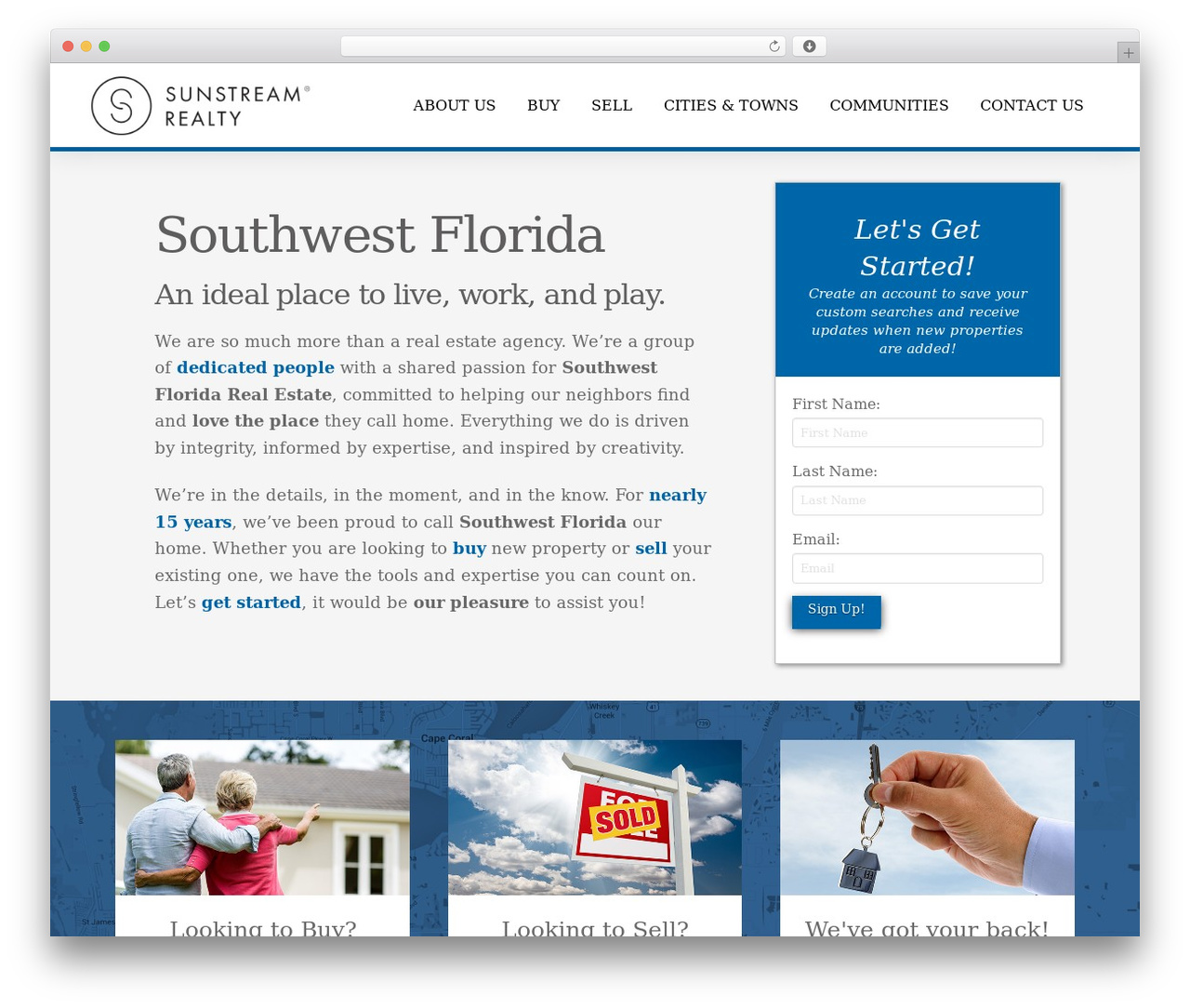 Pro WordPress theme design - sunstreamrealty.com