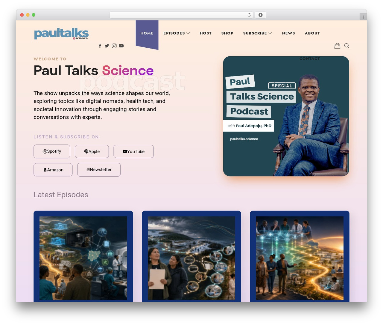 WordPress theme Podify - paultalks.science
