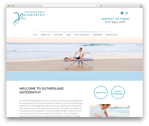 Best WordPress theme Dynamik - sutherlandosteopathy.com.au
