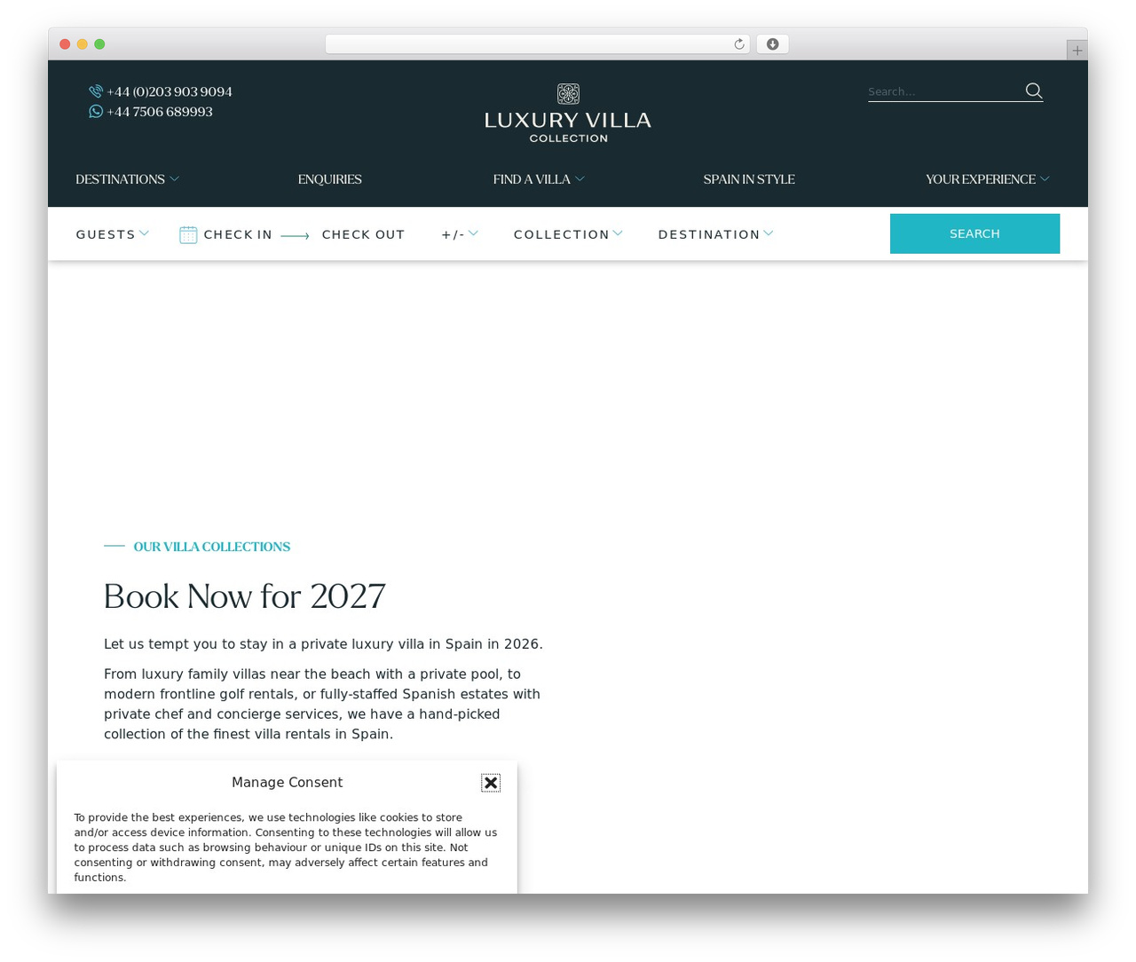 Theme WordPress Pendulum development - theluxuryvillacollection.com