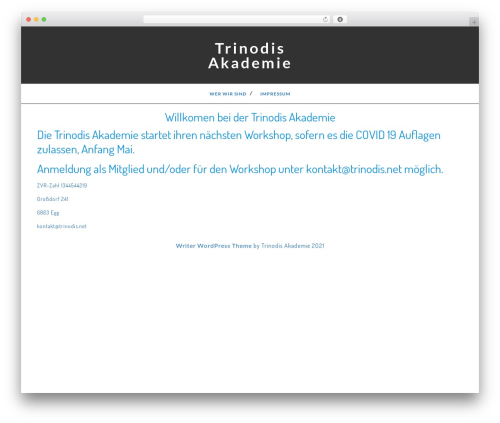 VW Writer Blog free WordPress theme - trinodis.net