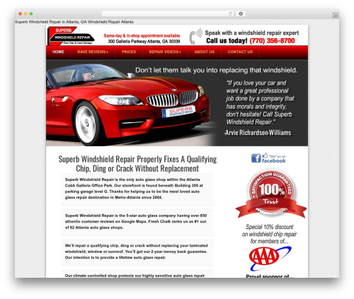 Best WordPress theme Catalyst - superbwindshieldrepair.com