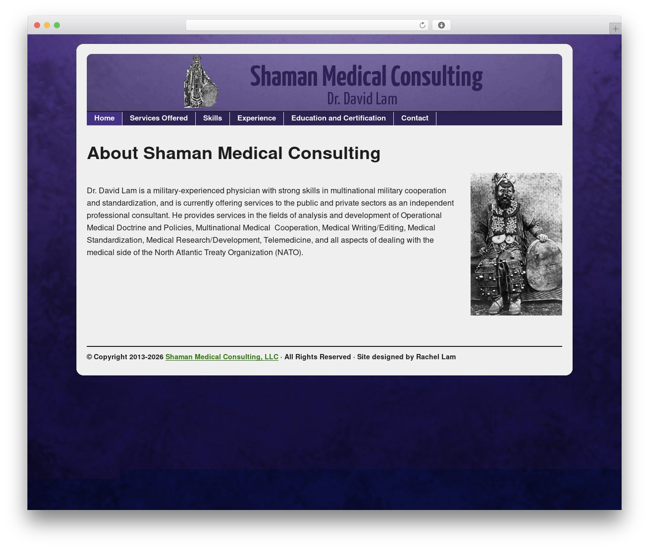 Genesis WordPress theme design - shamanmedicalconsulting.com