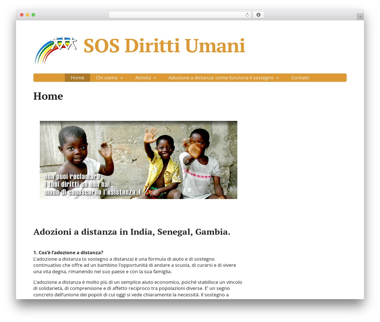Basic free WP theme - sosdirittiumani.it