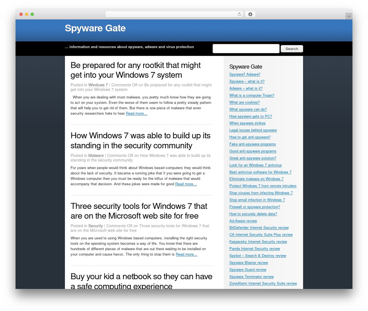 ColdBlue WordPress theme design - spywaregate.com ColdBlue WordPress theme design - spywaregate.com