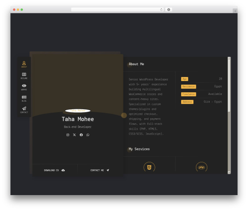 Ryancv plugin WordPress plugin - tahamohee.com
