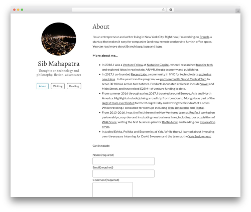 WordPress theme Me - sibmahapatra.com