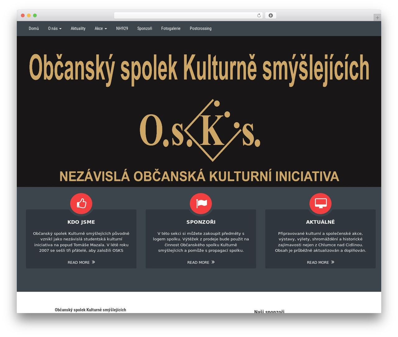 WordPress website theme Unconditional - osks.cz
