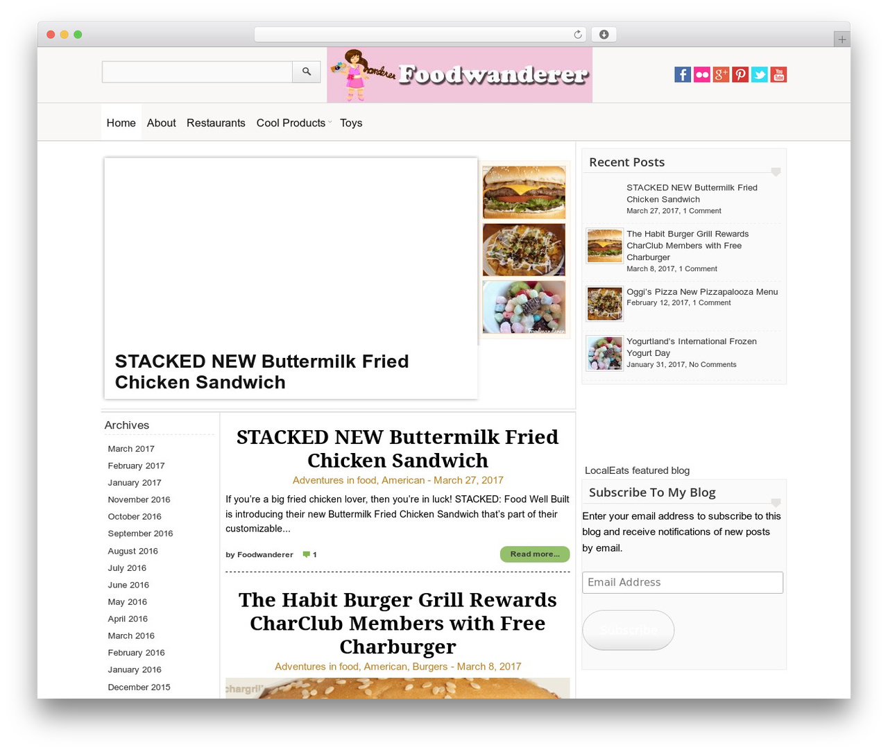 FoodBlog WordPress blog template - foodwanderer.com