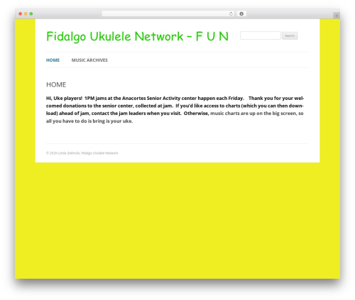 Fun WordPress theme - fidalgoukulelenetwork.com