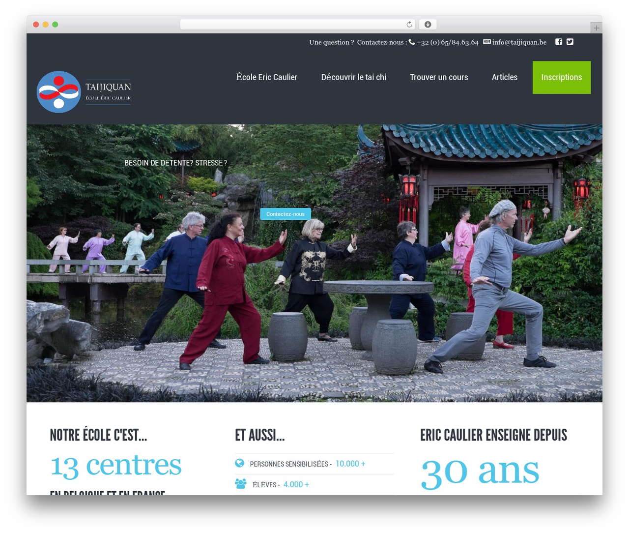 Kause WordPress page theme - taijiquan.be