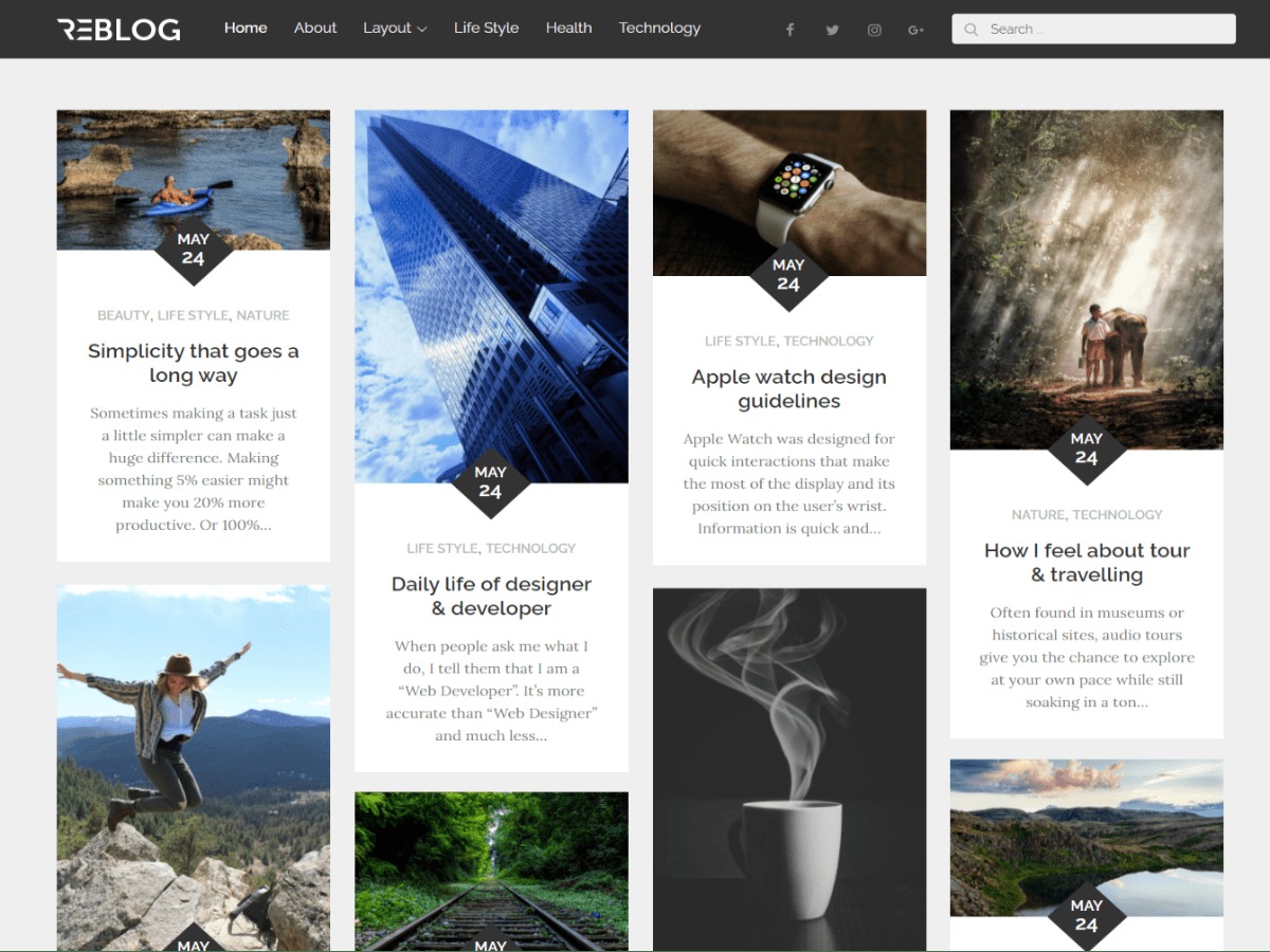 ReBlog WordPress blog theme