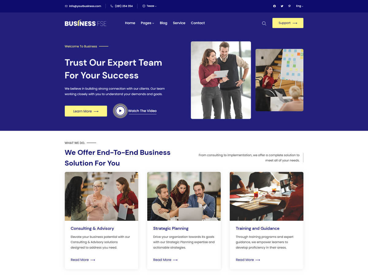 Business FSE template WordPress free