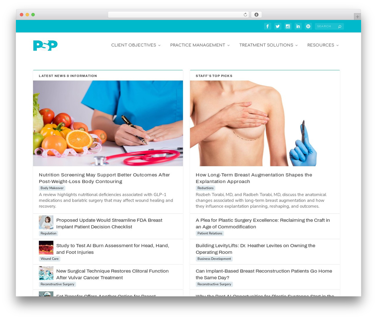 Extra WordPress theme - plasticsurgerypractice.com