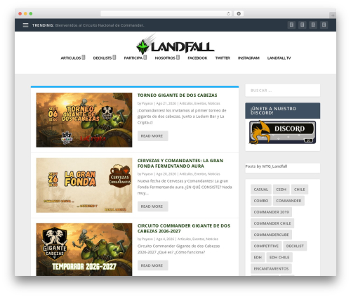 Extra WordPress theme - mtglandfall.com