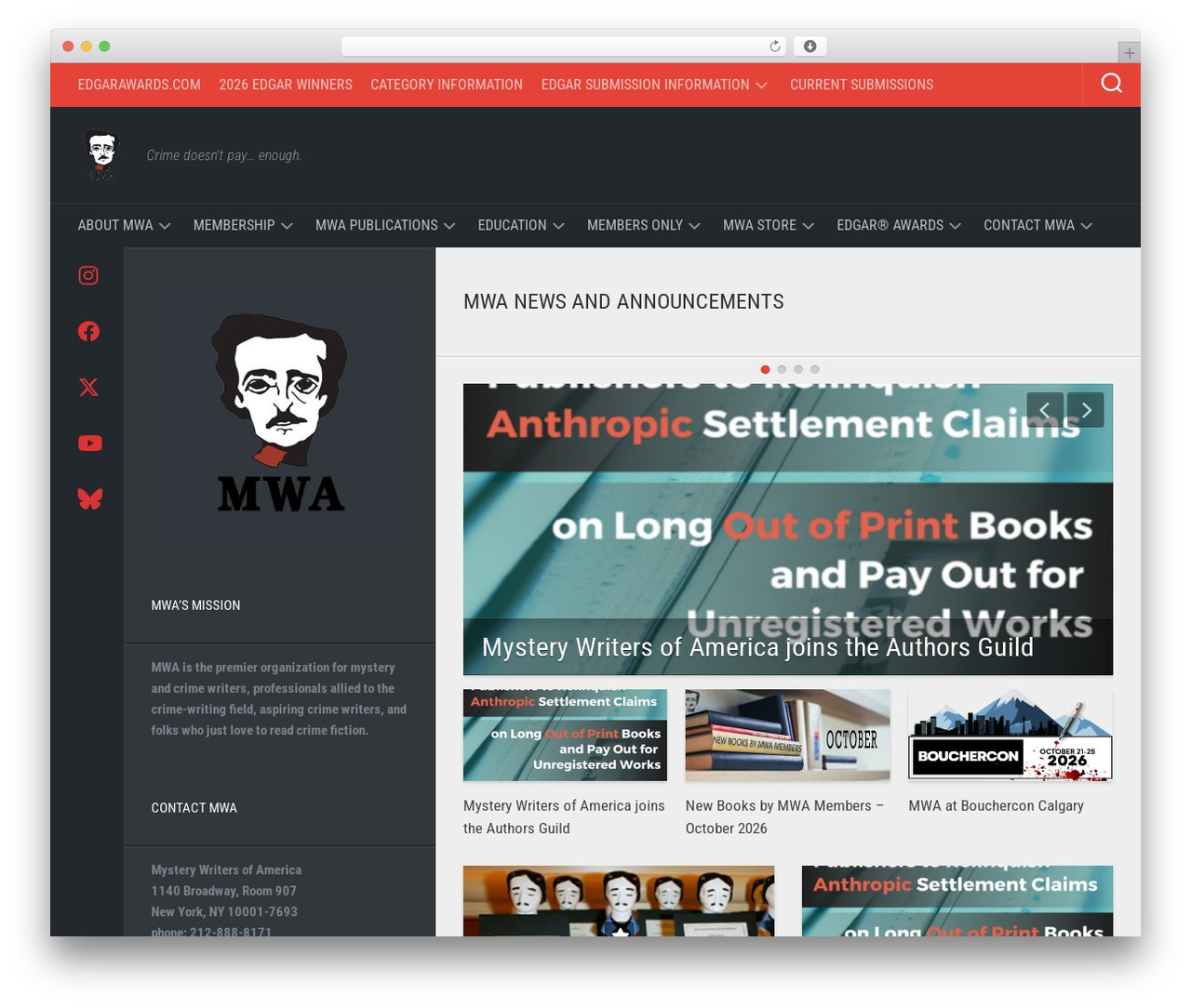 Typecore WordPress theme - mysterywriters.org Typecore WordPress theme - mysterywriters.org