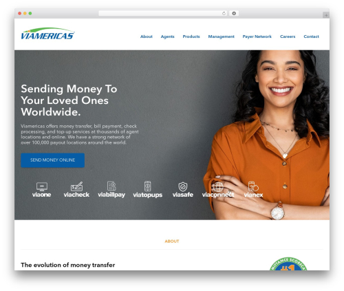Viamericas theme WordPress - corporate.viamericas.com