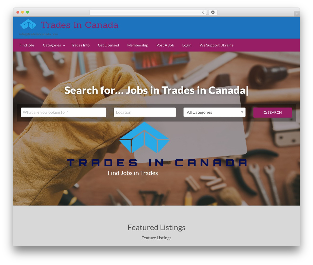 WordPress theme ClassiPress - tradesincanada.com