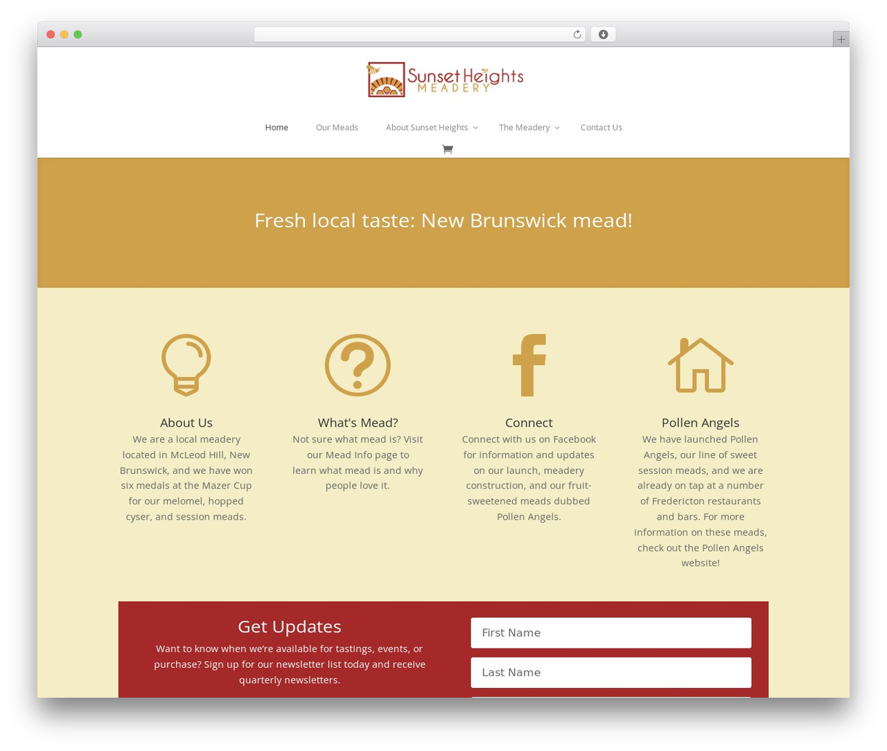 WordPress theme Divi - sunsetheightsmeadery.com