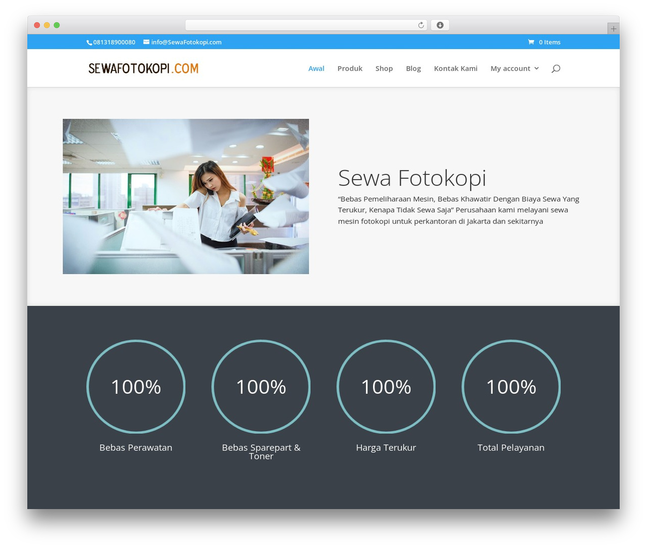 WordPress theme Divi - sewafotokopi.com