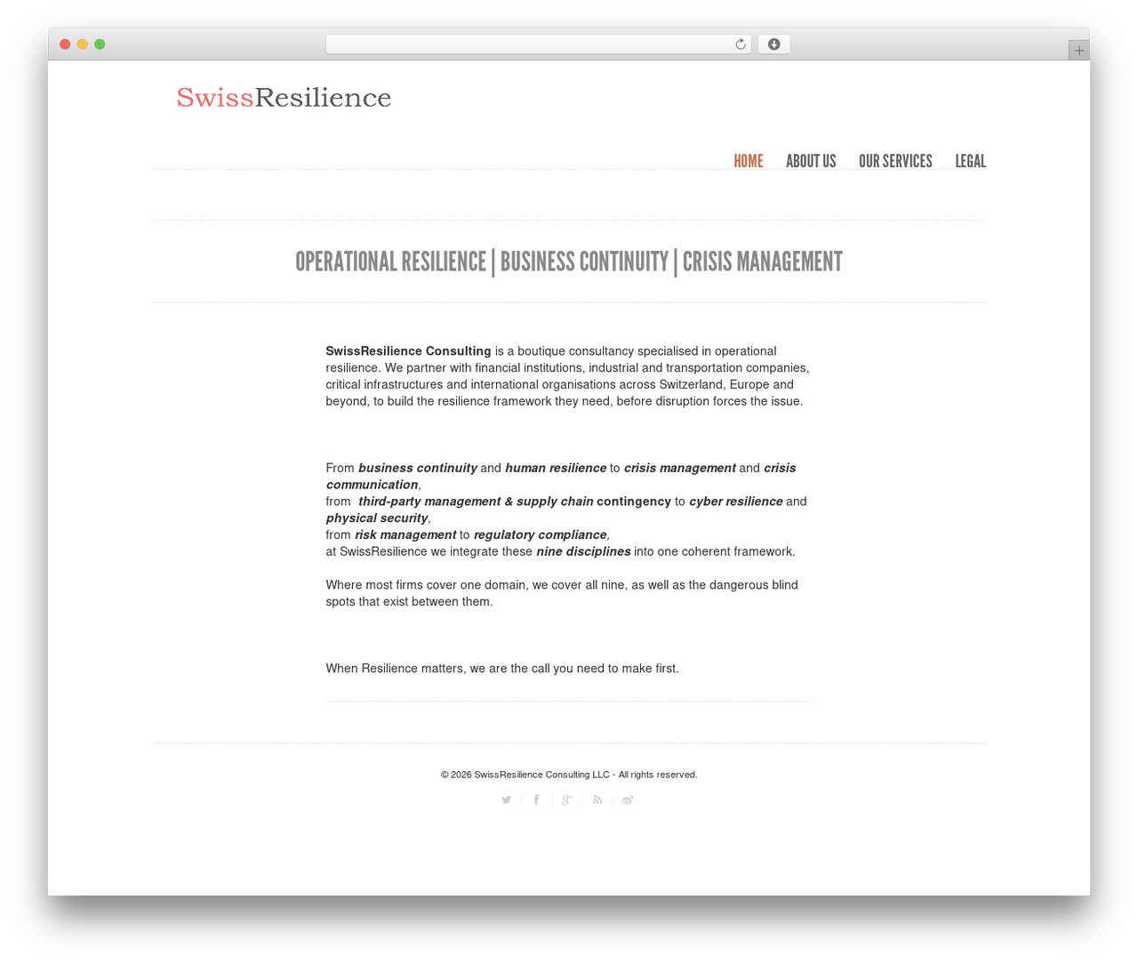 WordPress theme Purity - swissresilience.com