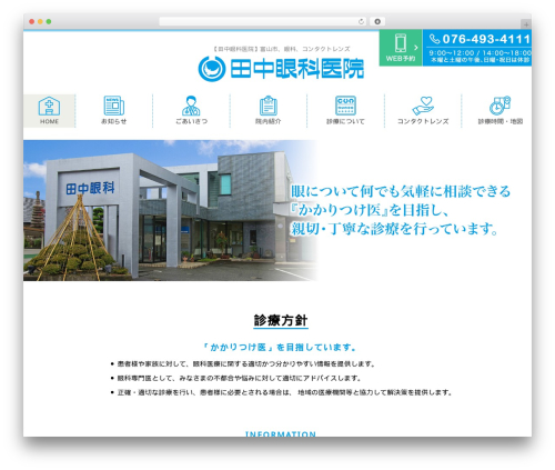 お医者さんテーマ（ポピュラー） WordPress theme - tanakaganka-toyama.com