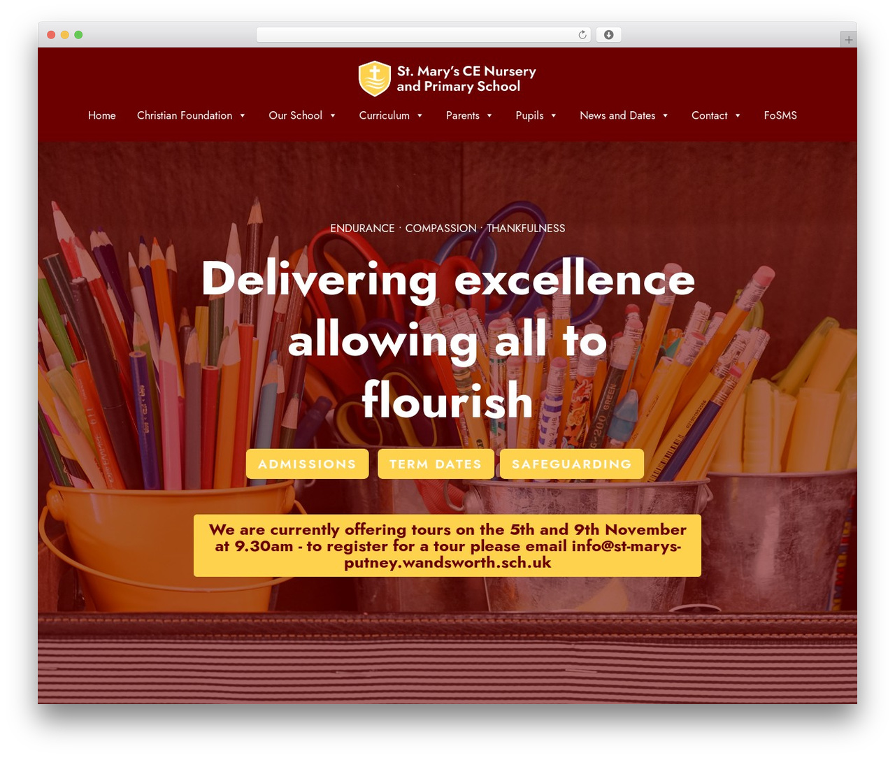 Basecamp WordPress theme design - stmarysschoolputney.co.uk