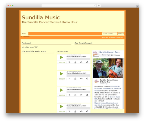 Catalyst WordPress theme - sundillamusic.com