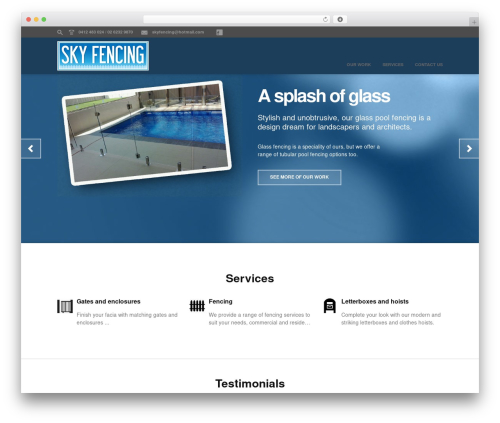 Flatpack WordPress theme - skyfencing.com.au