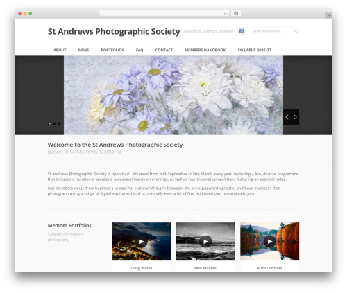 Intent WordPress theme - standrewsphotographicsociety.com