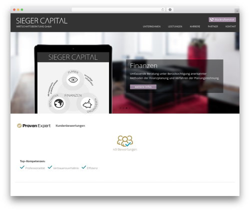 Rework theme WordPress - siegercapital.de