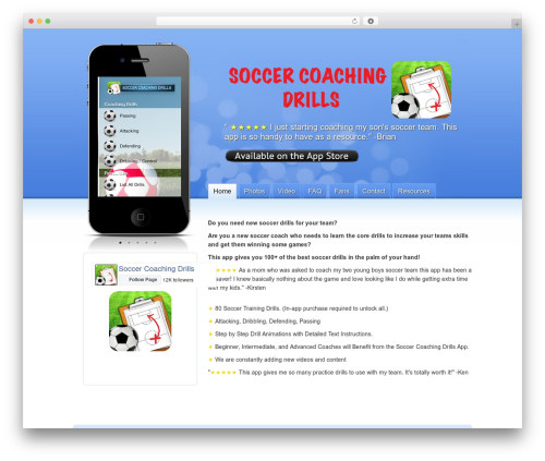 WordPress theme iPhone App - soccercoachingdrills.net
