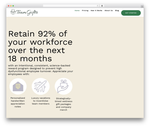 TheCrate WordPress theme - teamgiftr.com