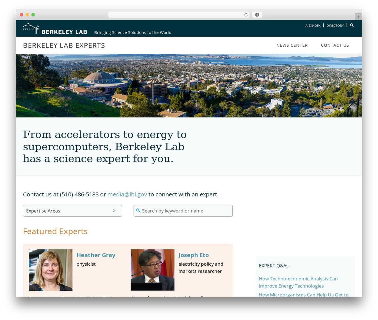 WordPress theme Experts Theme - berkeleylabexperts.lbl.gov WordPress theme Experts Theme - berkeleylabexperts.lbl.gov