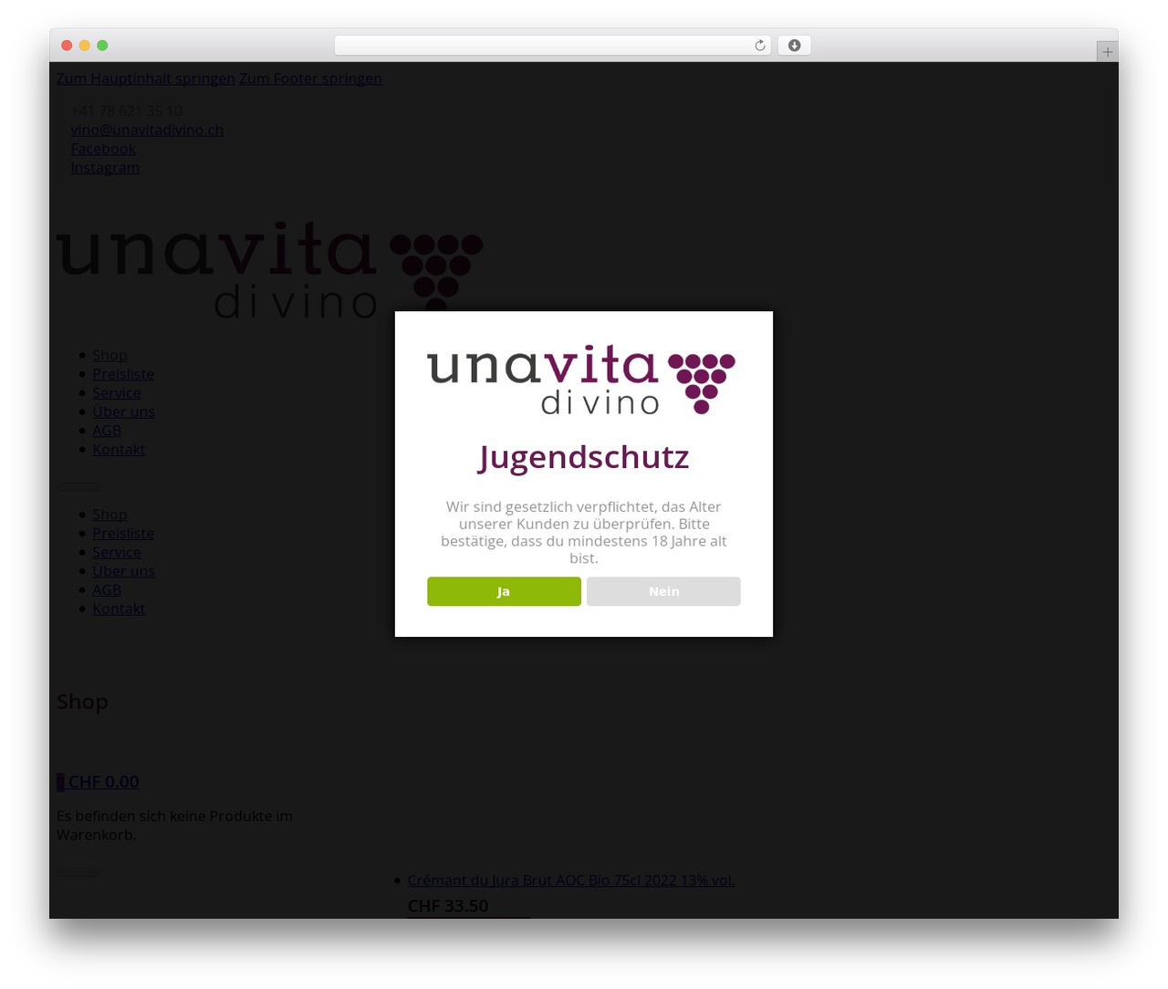 Bricks WordPress theme - unavitadivino.ch