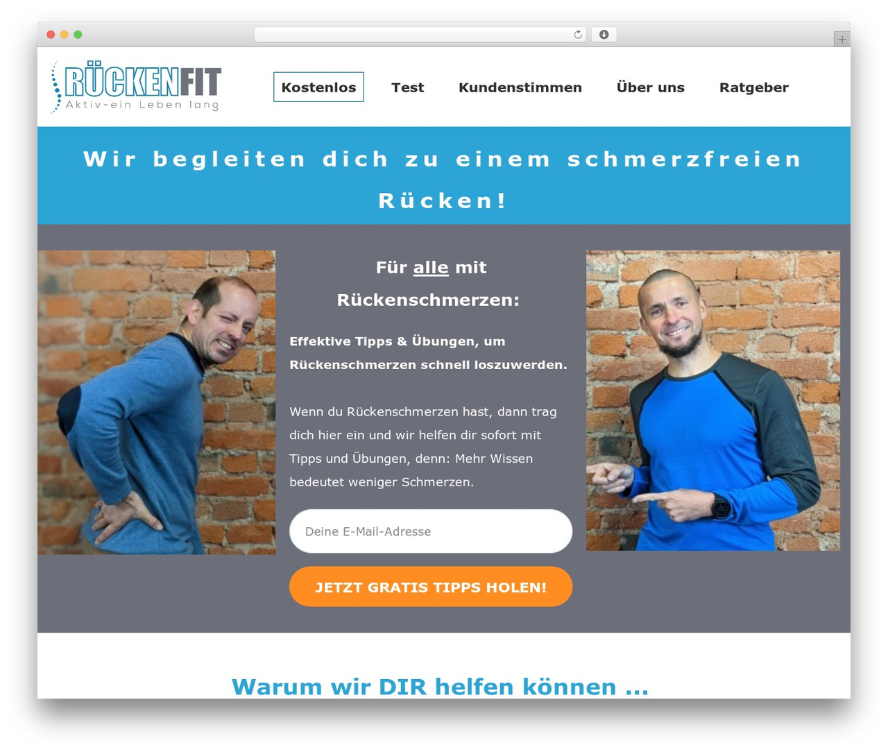 WordPress theme Thrive Theme Builder - rueckenfit.net