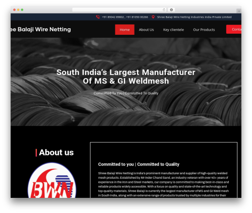 Indutri themer WordPress plugin - shreebalajiwirenetting.com