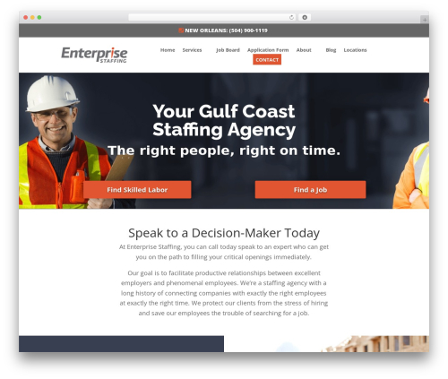 Divi WordPress theme - enterprisestaffing.com