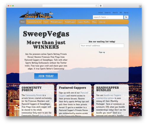 Responsive Pro WordPress theme - sweepvegas.com