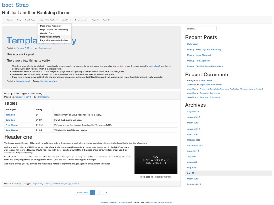 boot_Strap theme WordPress