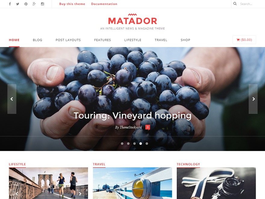 Matador newspaper WordPress theme