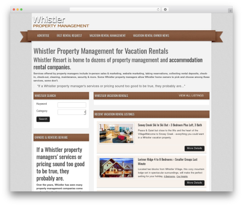 Responsive WordPress Themes WordPress theme - whistlerpropertymanagement.com