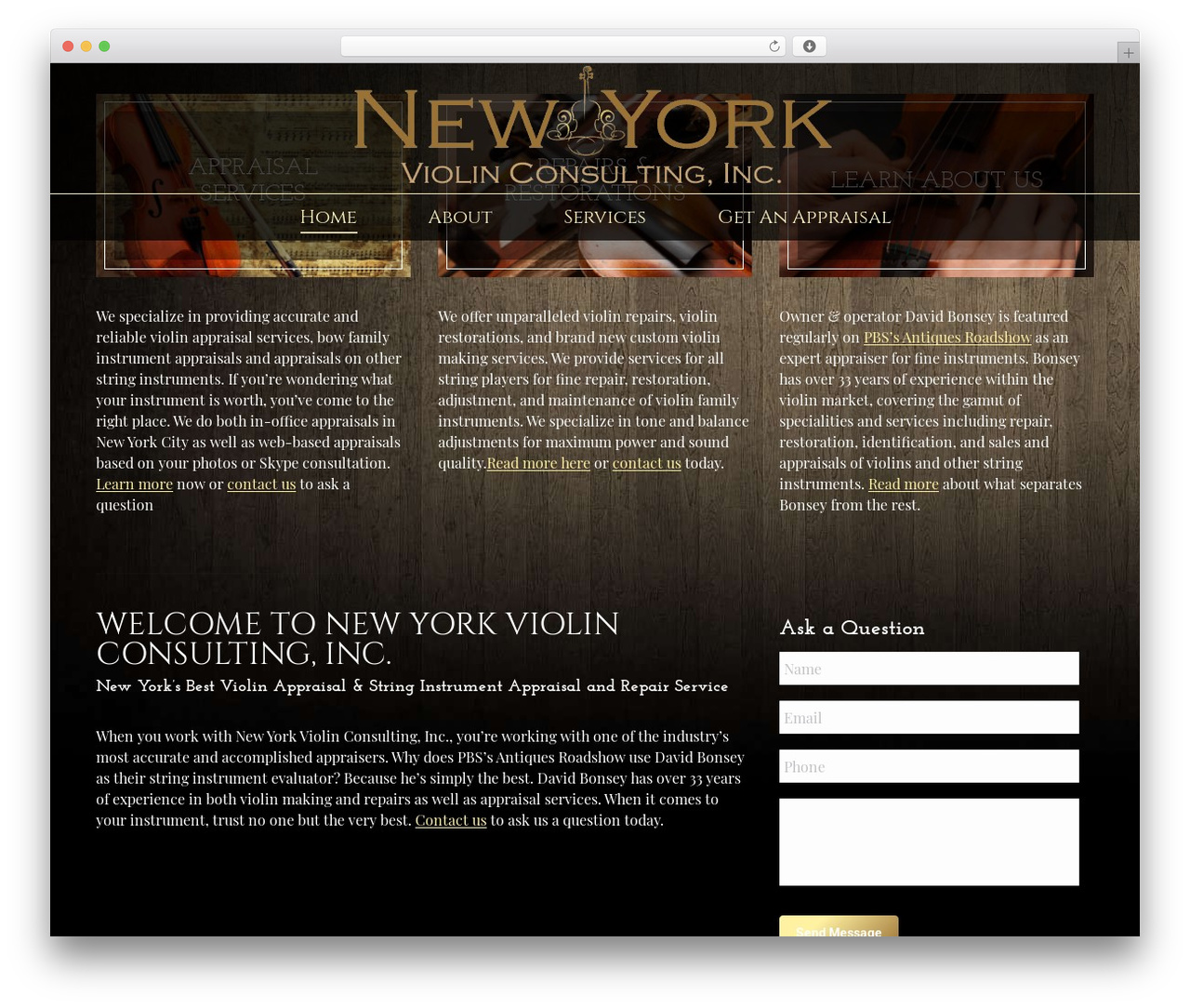 The7 theme WordPress - violinappraisal.com