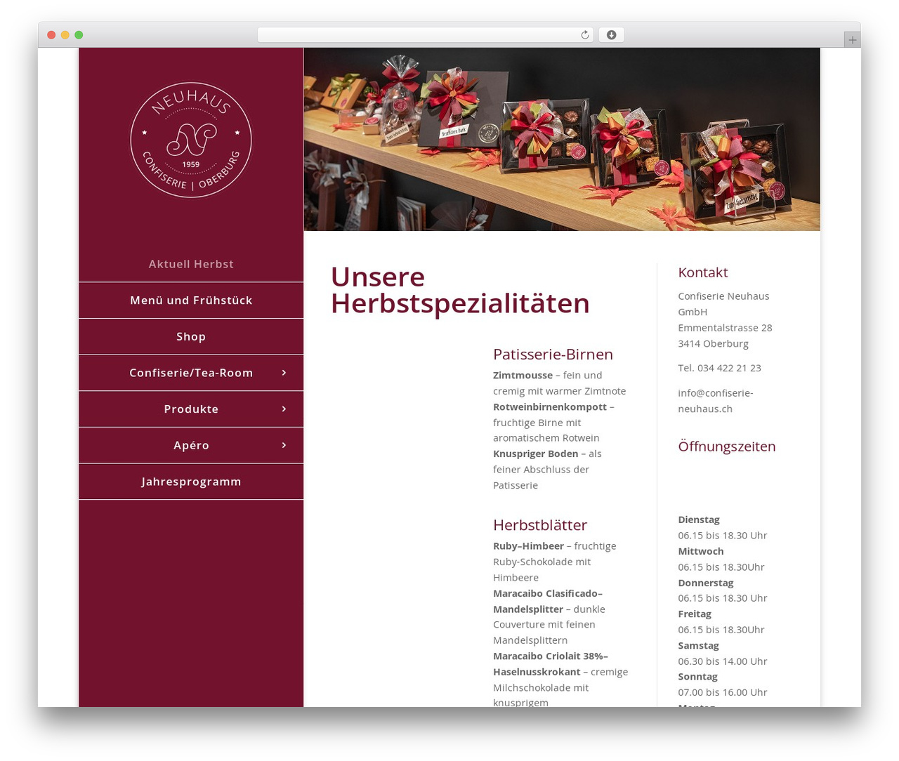 Theme WordPress Divi Child Theme - confiserie-neuhaus.ch