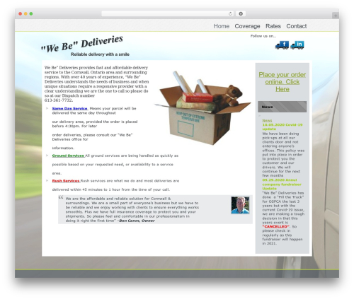 webe2 WordPress theme design - webedeliveries.com/site