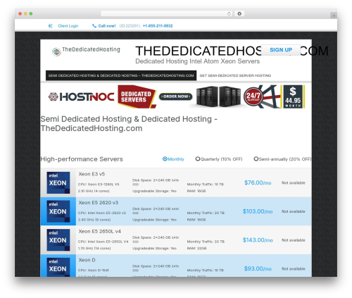 WordPress theme SquareHost - thededicatedhosting.com