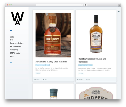 WordPress website theme Theme Pluto by Osetin - whiskyarkivet.se