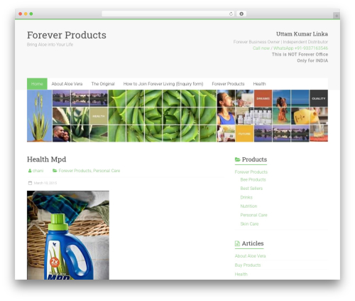 Accelerate WordPress theme - foreverproducts.in