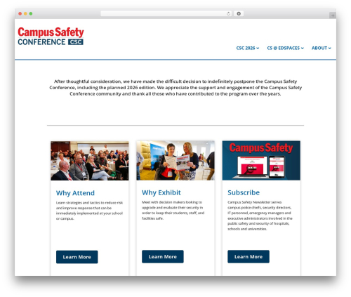 Divi theme WordPress - campussafetyconference.com